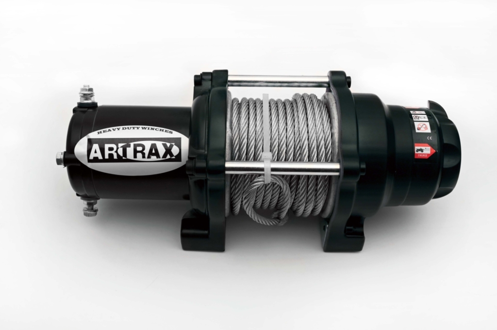 Artrax 3000 Steel/Nylon Vinsch med kraftigt svart hölje, stålrep och märket 'ARTRAX' tydligt synligt på sidan